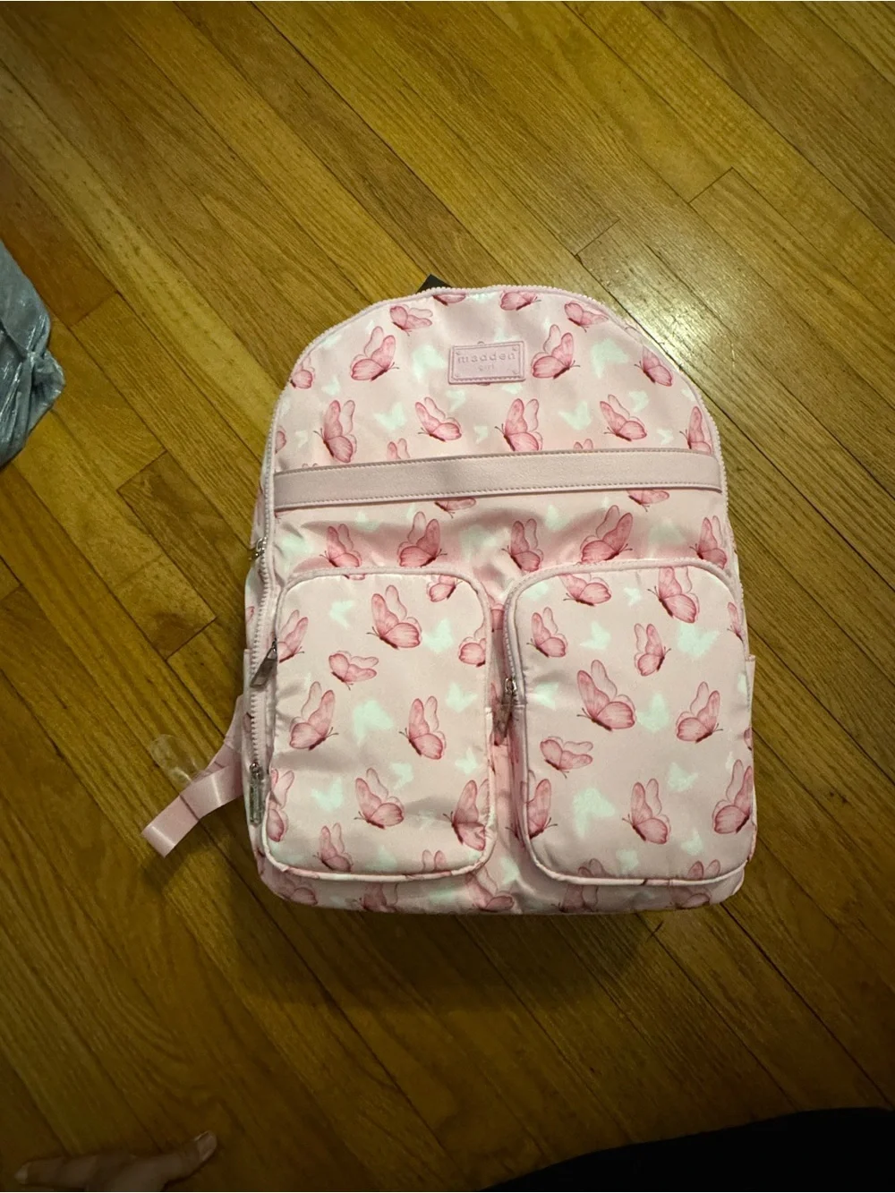 Madden Girl Pink Butterfly Kids Backpack